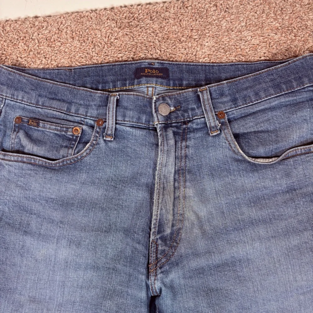 Polo‎ Ralph Lauren Varick Slim Straight Jeans Mens 32x32 Blue Distressed